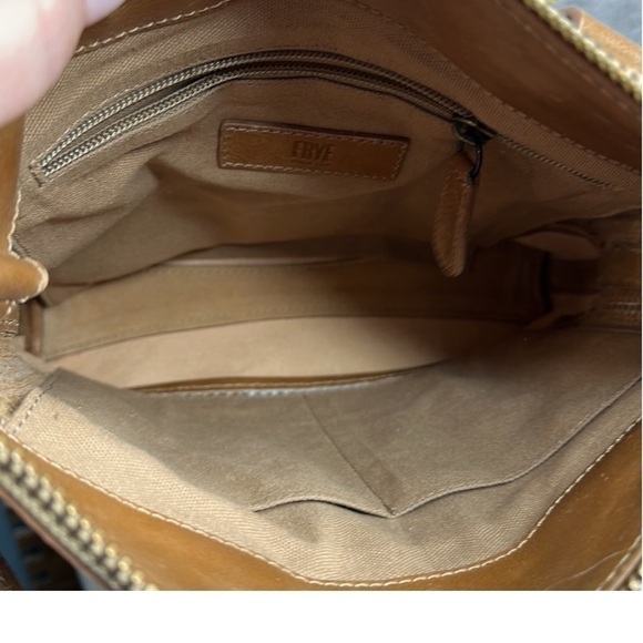 FRYE MELISSA LEATHER WOVEN STRIPED TOP HANDLE ZIP CROSSBODY SMALL TOTE BAG - Picture 8 of 12